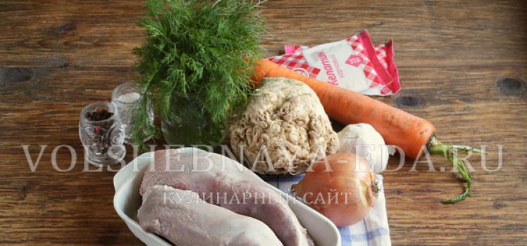 Пошаговый рецепт приготовления заливного из свиного языка с фото
